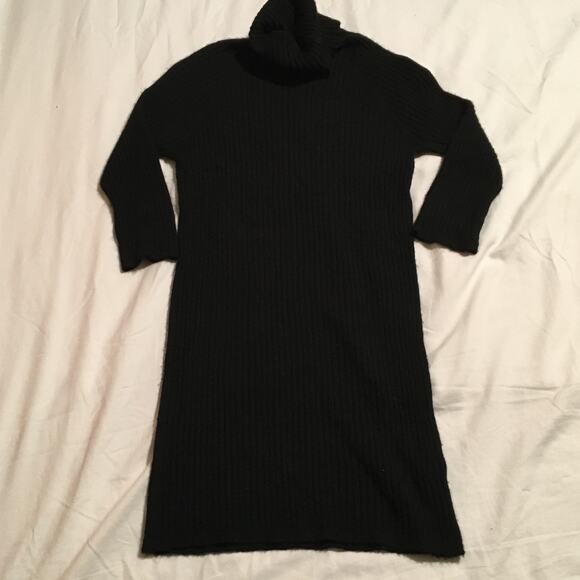Vince !00% pure cashmere ribbed tunic 3/4 sleeve black sz M - Picture 1 of 9